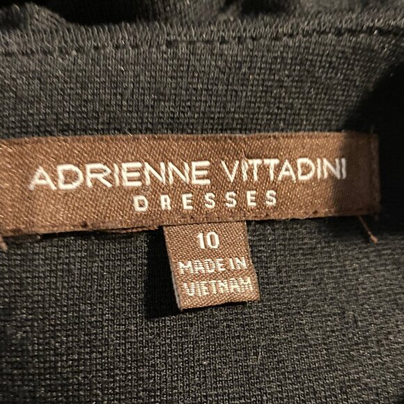 Adrienne Vittadini Black Sleeveless Knit Embossed Yolk Little Black Dress 10 - Picture 9 of 9